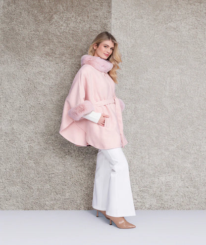 Dawn - Cape with Faux Fur Trim