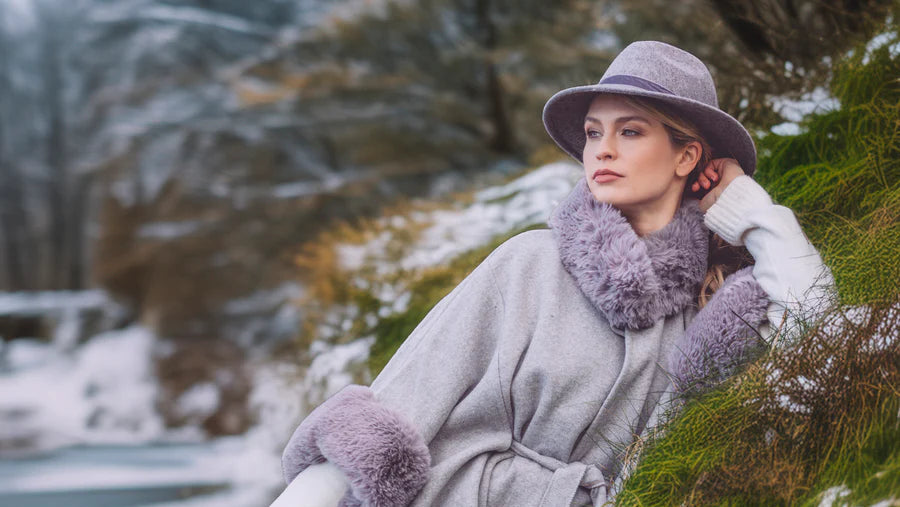 Dawn - Cape with Faux Fur Trim