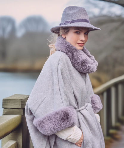 Dawn - Cape with Faux Fur Trim