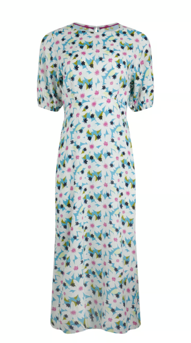 Everly LivaEco™ Printed Viscose Dress - Washed Blue
