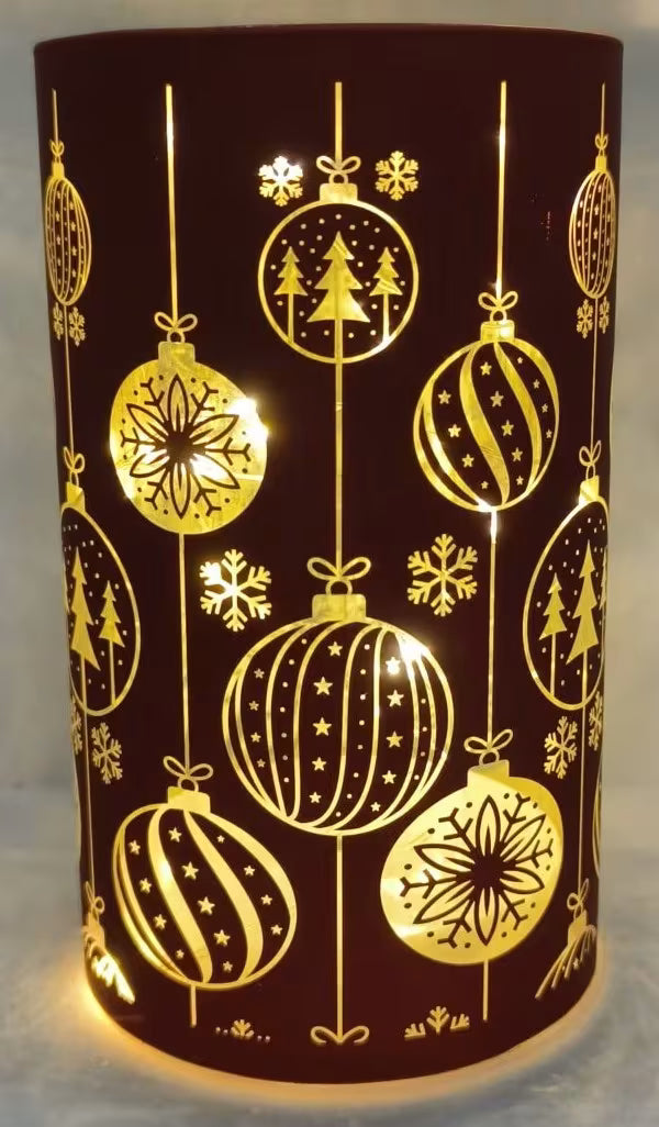 Firefly Glass Cylinder Bauble Red