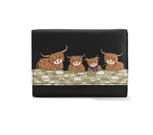 Bella Family Large Tri-Fold Purse - Black