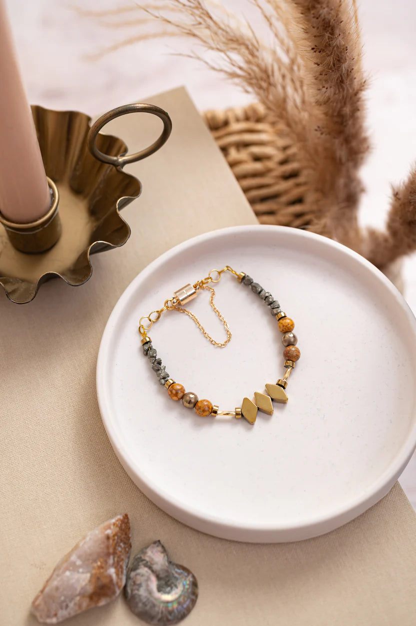 Red Jasper, Maifan, & Nugget Bracelet