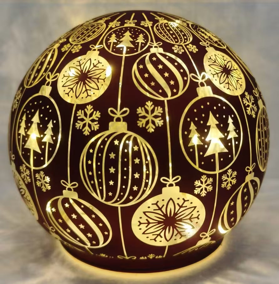 Glass Orb Baubles Red