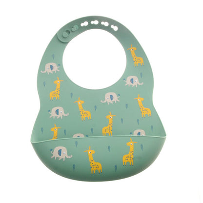 Giraffes & Elephants Silicone Catch it Bib