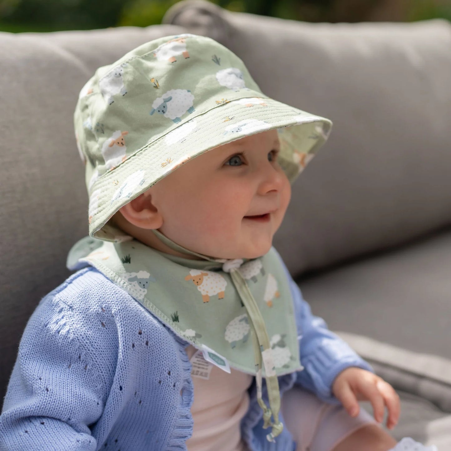 Sheep and Grasses Dribble Bib