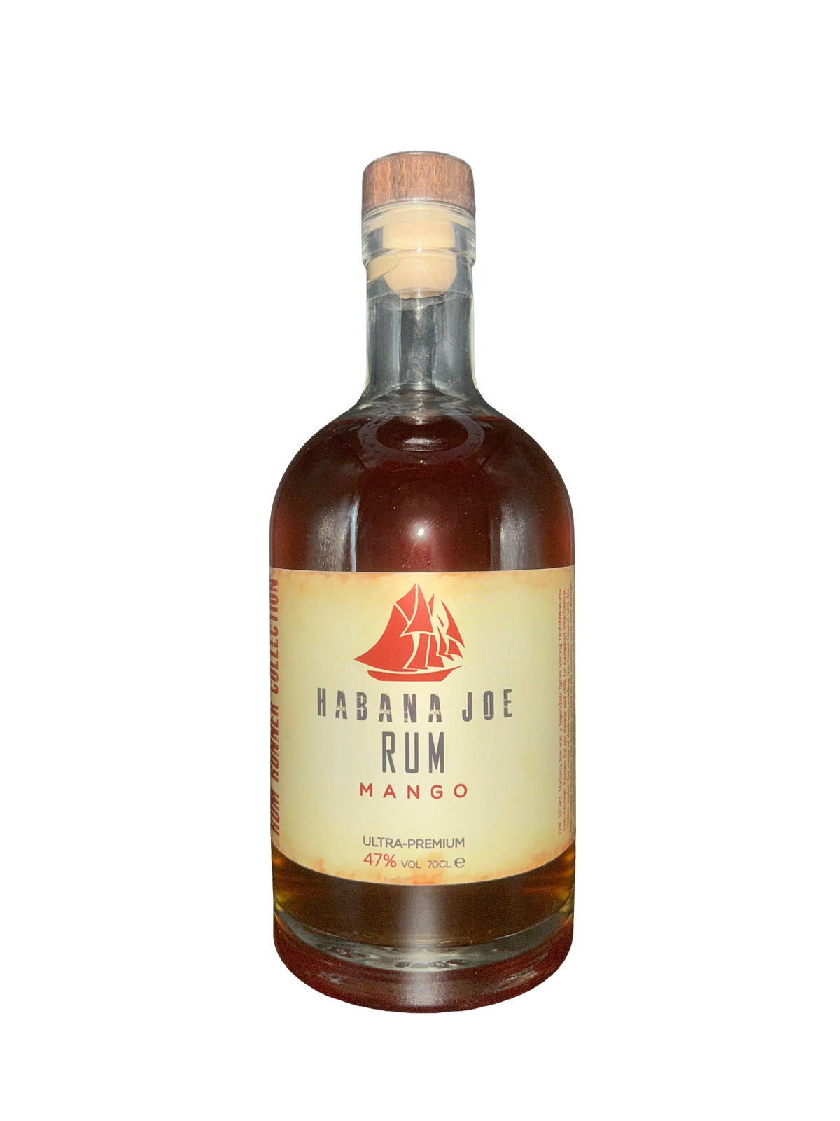 Bottle of Habana Joe Rum Mango on a white background