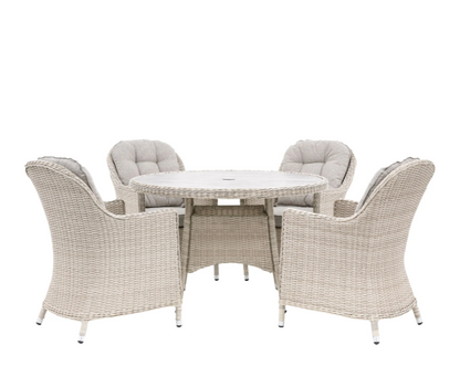 Auskerry 4 Seater Round Dining Set