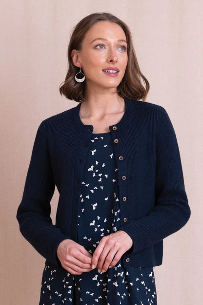 Organic Cotton Cardigan - Navy