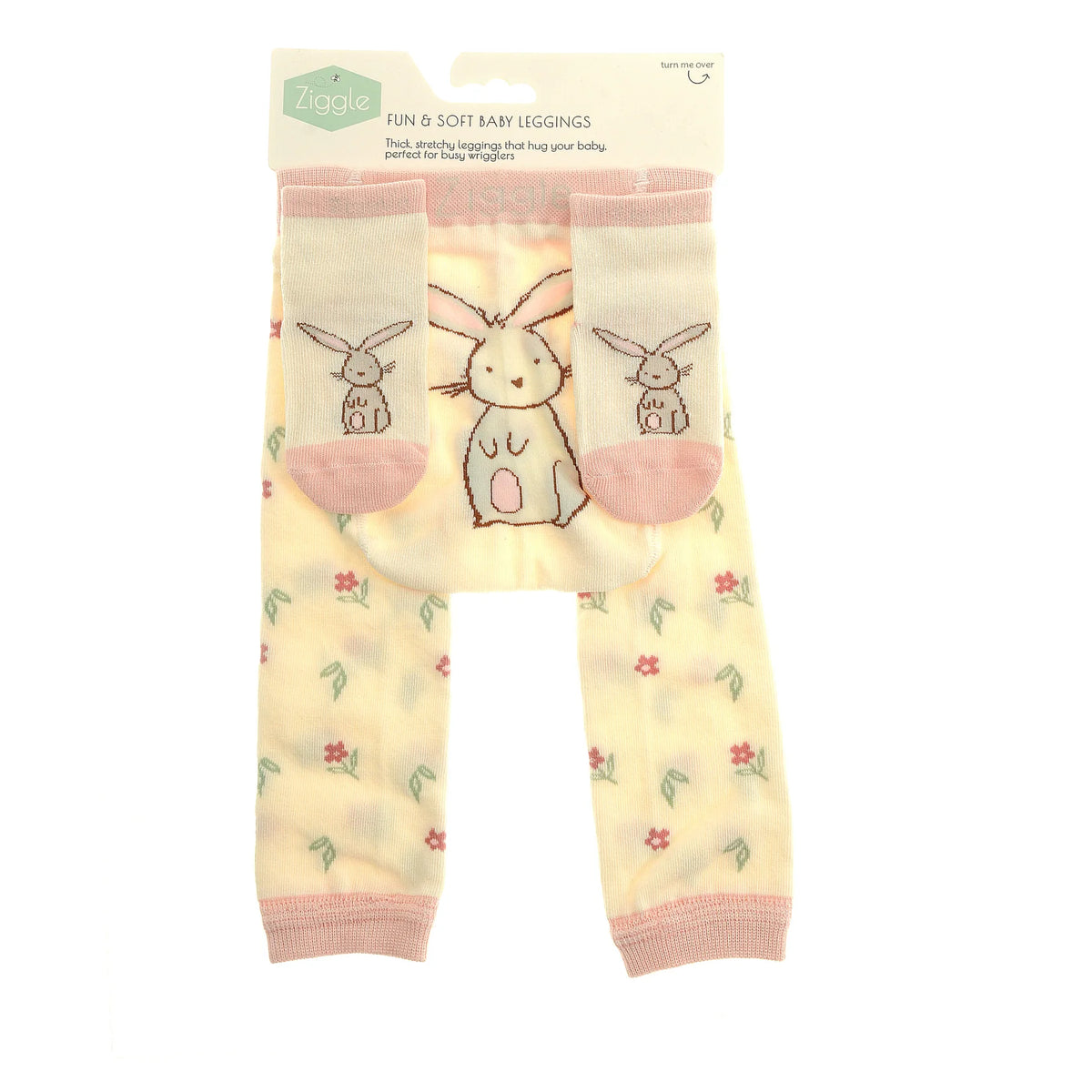 Packaged baby leggings with bunny design
