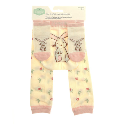Packaged baby leggings with bunny design