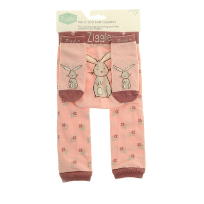 Baby leggings with bunny design in packaging