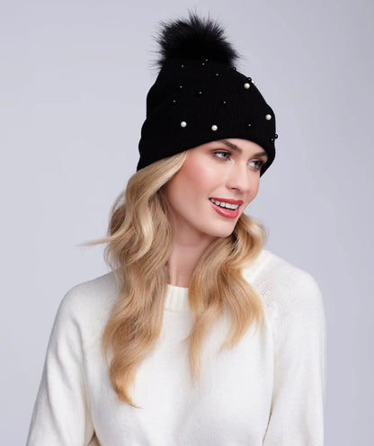Lovato - Pearl Embellished Knitted Beanie Hat
