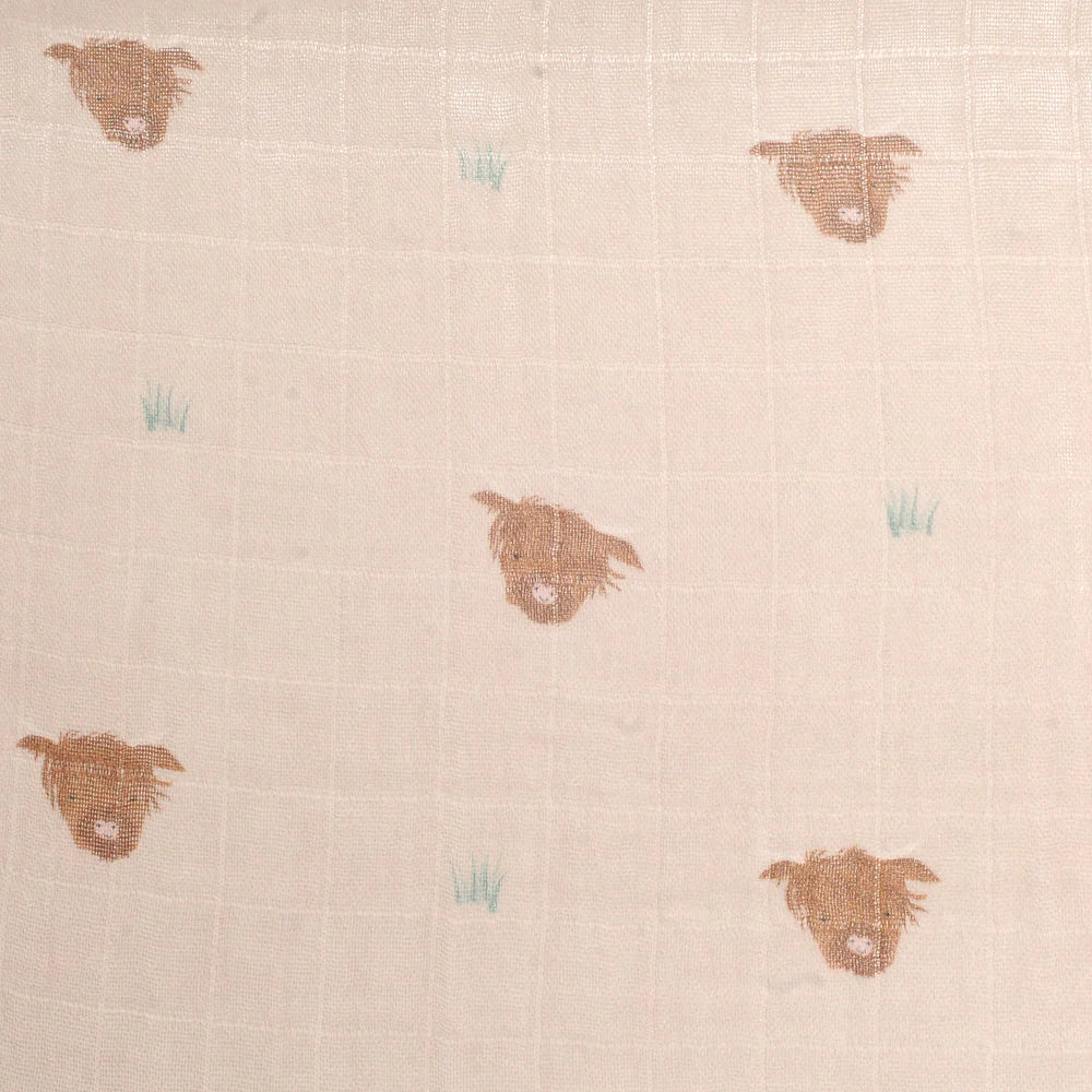 Textile pattern with embroidered dog faces