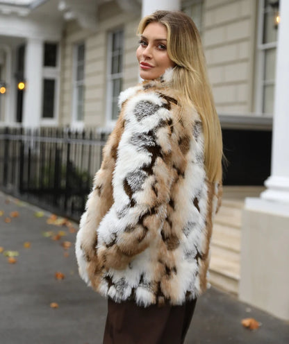 Malika - Shortline Marled Faux Fur Coat