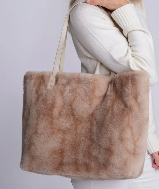 Marilyn - Honey Ombre Faux Fur Tote Bag