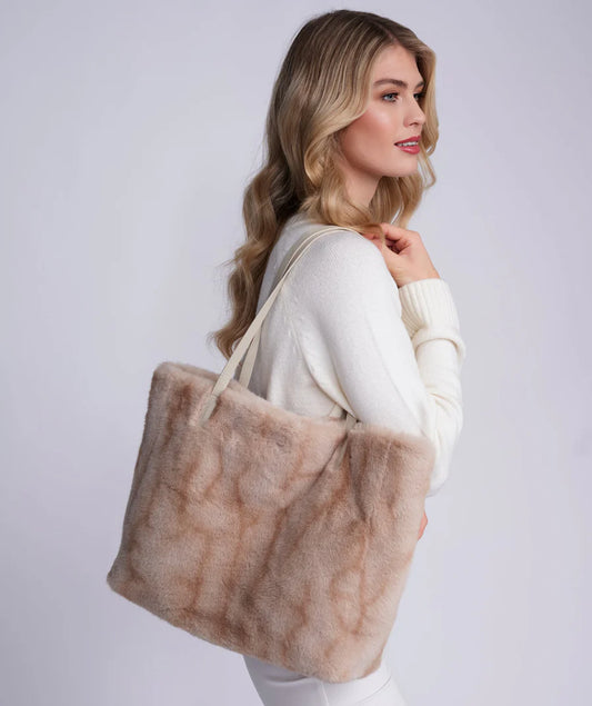 Marilyn - Honey Ombre Faux Fur Tote Bag