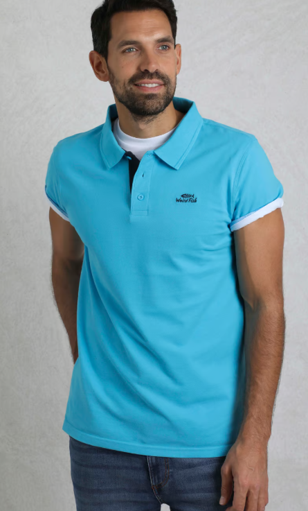 Miles Organic Cotton Pique Polo - Oceano
