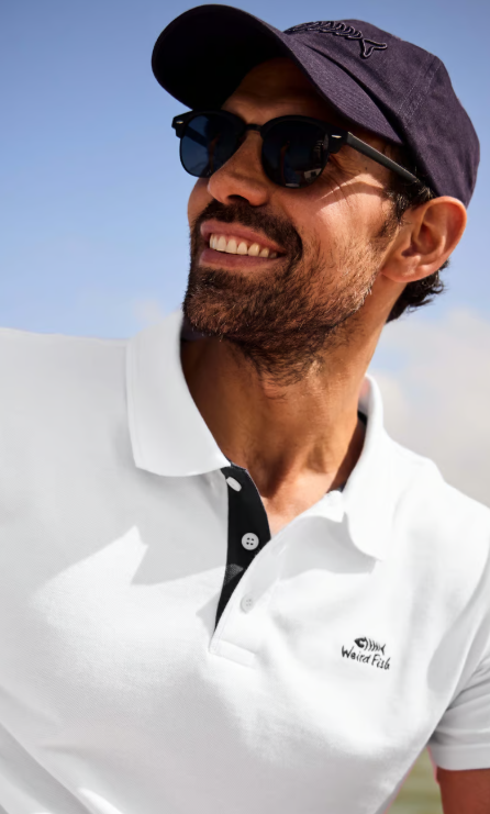 Miles Organic Cotton Pique Polo - White
