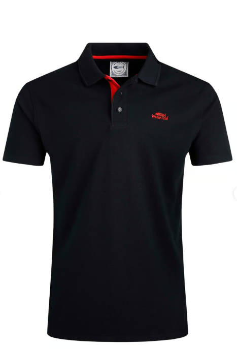 Miles Organic Cotton Pique Polo - Black