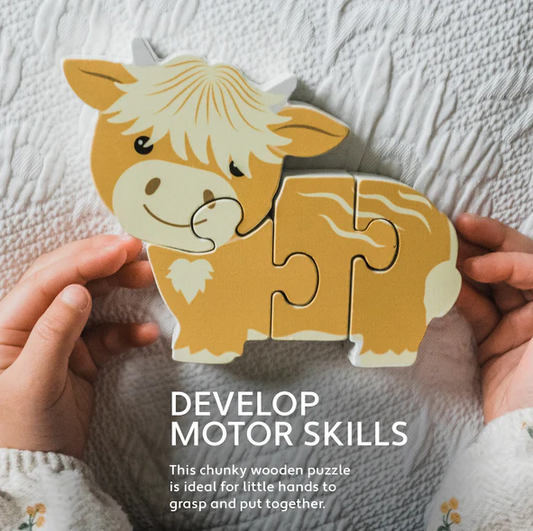 Highland Cow Wooden Puzzle
