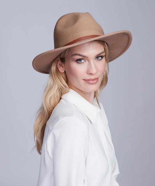 Miriam - Wool Fedora Hat with PU Belt Band