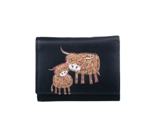 Bella Mum and Daughter Small Tri-fold Purse - Black