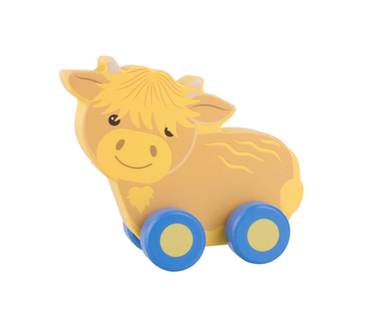 Highland Cow First Push Toy