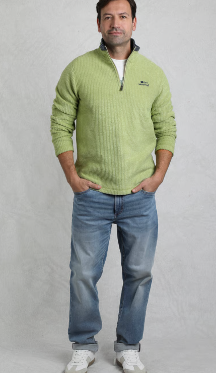 Newark Eco 1/4 Zip Grid Fleece - Tarragon