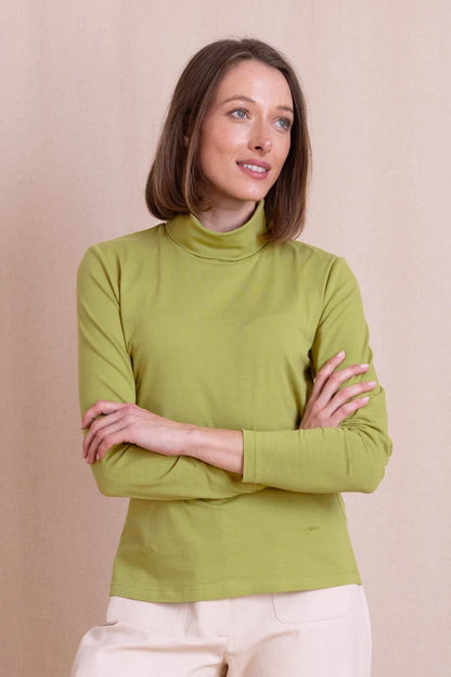 Organic Cotton Roll Neck Top - Citrus