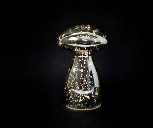 Gold Led Mushroom Ornament - Small