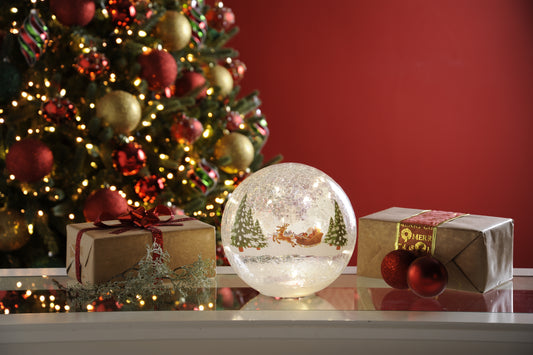 Santa & Sleigh Crackle Effect Ball