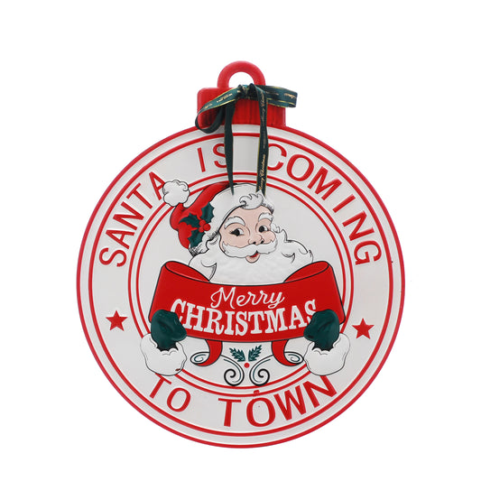 Round Santa Sign