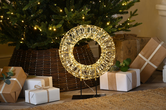 Shimmer Wreath on Stand