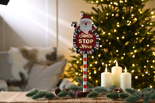 Santa Stop Here Sign