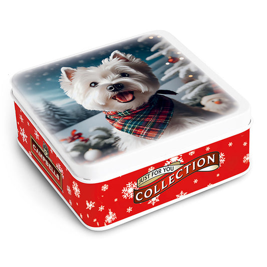 Westie with Tartan Neckerchief Tin