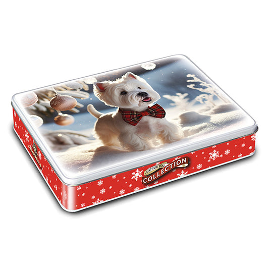 Westie with Tartan Bow Tie Tin