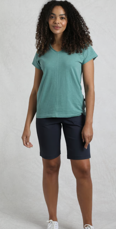 Pernille Organic Cotton Cutaway T-Shirt - Mineral Blue