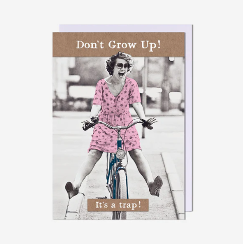 Woman On A Bicycle Birthday Card
