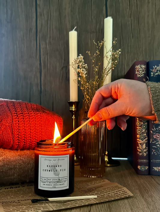 Rhubarb Crumble Pie Digital Story Candle