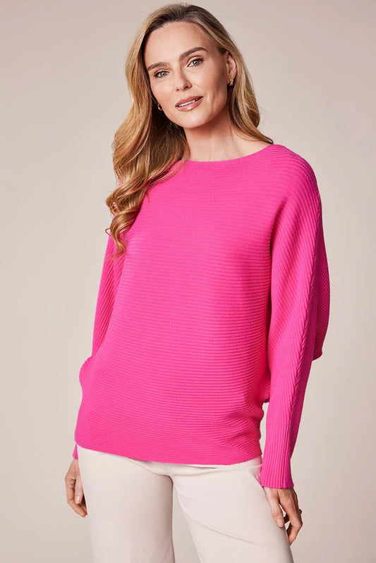 Ribbed Batwing Knitted Jumper by D.E.C.K