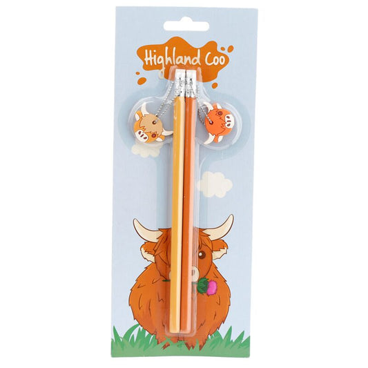 Highland Coo Set of 2 Charm Pencils