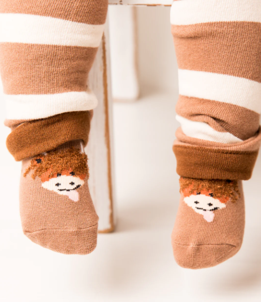 Neutral Highland Cow Socks
