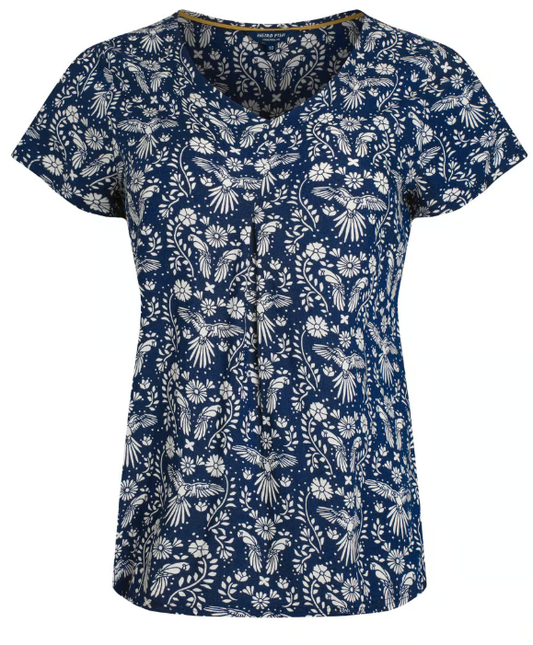 Solle LivaEco™ Printed Viscose Top - Rich Navy