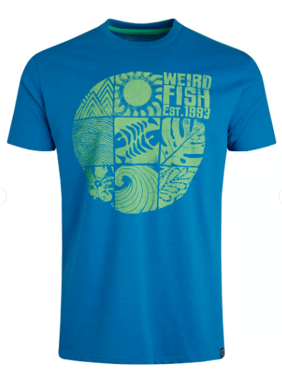 Summer Sector Front Print Eco Graphic T-Shirt - Lagoon Blue
