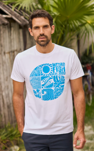 Summer Sector Front Print Eco Graphic T-Shirt - White