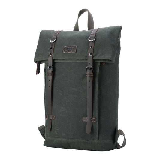 Heritage Daypack with Foldable Top - Dark Green Wax