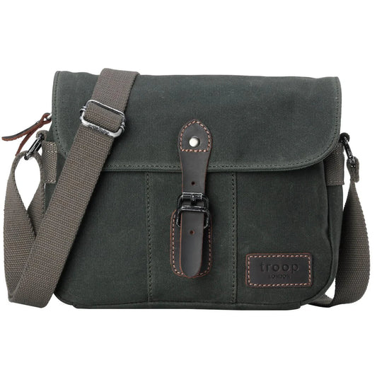 Heritage Across Body Bag - Dark Green Wax