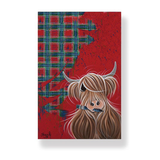 McMoo Tartan Paint Tea Towel