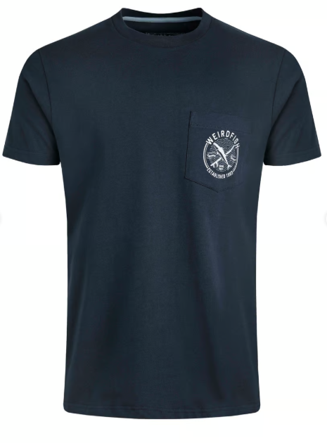 Tidal Organic Cotton Branded Pocket T-Shirt - Navy